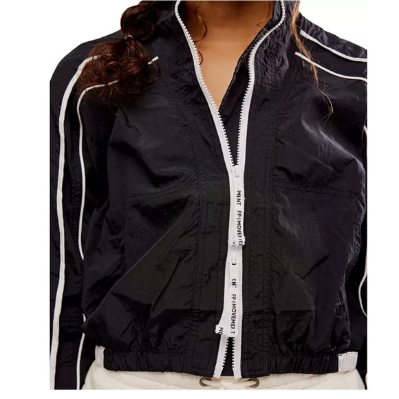 NWT Free People Movement Varsity Blues Jacket Black/White Small - Picture 8 of 8